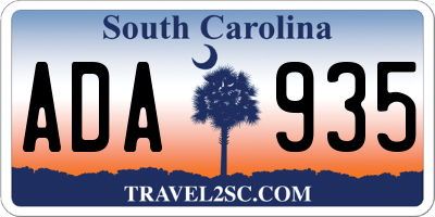 SC license plate ADA935