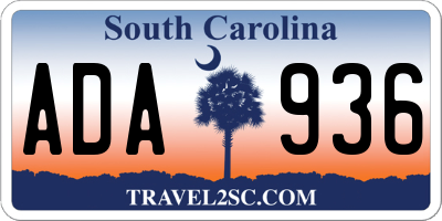 SC license plate ADA936