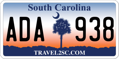 SC license plate ADA938
