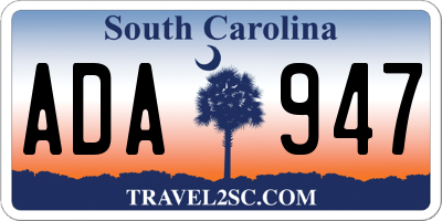 SC license plate ADA947