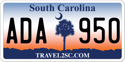 SC license plate ADA950