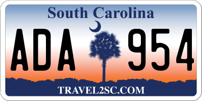 SC license plate ADA954