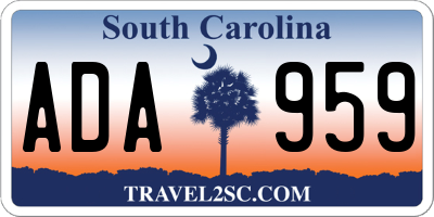 SC license plate ADA959