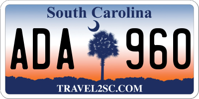 SC license plate ADA960
