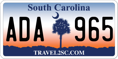SC license plate ADA965