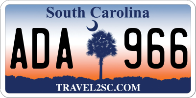 SC license plate ADA966