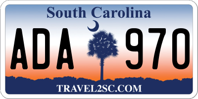 SC license plate ADA970