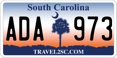 SC license plate ADA973