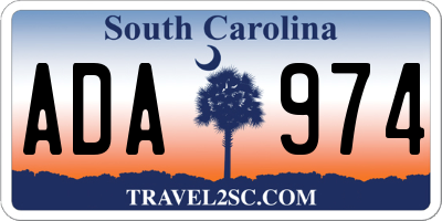 SC license plate ADA974