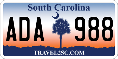 SC license plate ADA988