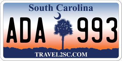 SC license plate ADA993