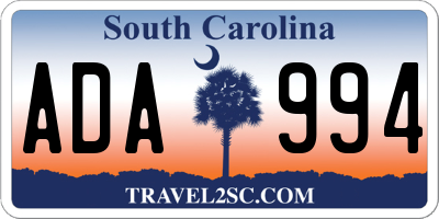 SC license plate ADA994