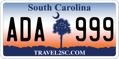 SC license plate ADA999
