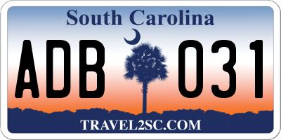 SC license plate ADB031