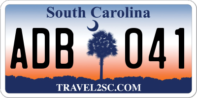 SC license plate ADB041