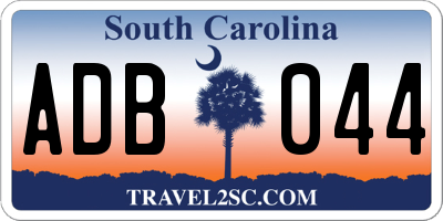 SC license plate ADB044