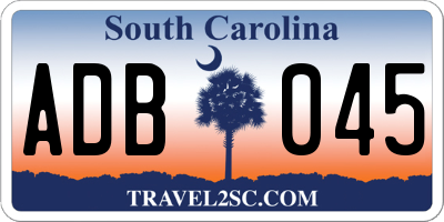 SC license plate ADB045