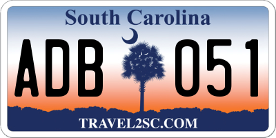 SC license plate ADB051
