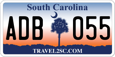 SC license plate ADB055