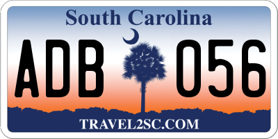 SC license plate ADB056