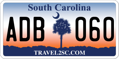 SC license plate ADB060