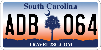 SC license plate ADB064