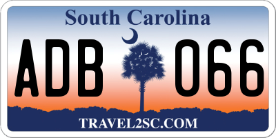 SC license plate ADB066