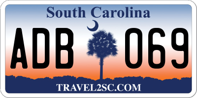 SC license plate ADB069