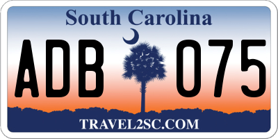SC license plate ADB075