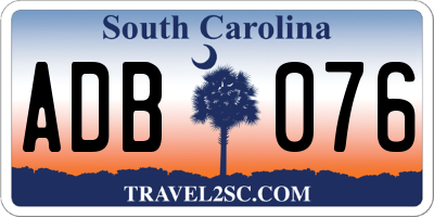 SC license plate ADB076