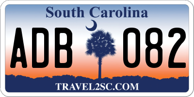 SC license plate ADB082