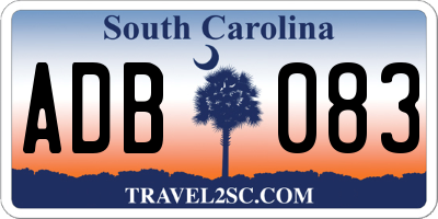 SC license plate ADB083