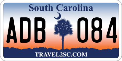 SC license plate ADB084