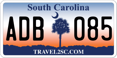 SC license plate ADB085