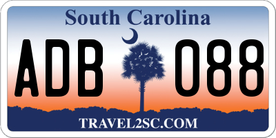SC license plate ADB088