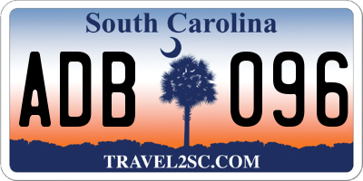 SC license plate ADB096