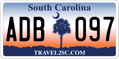 SC license plate ADB097