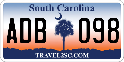 SC license plate ADB098