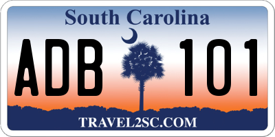 SC license plate ADB101