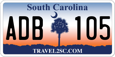SC license plate ADB105
