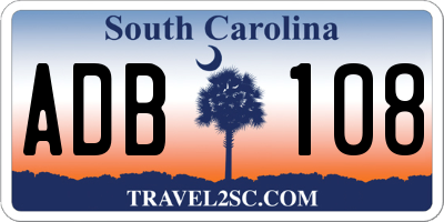 SC license plate ADB108