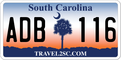 SC license plate ADB116