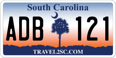 SC license plate ADB121