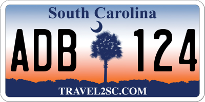 SC license plate ADB124