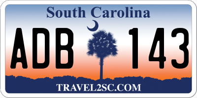 SC license plate ADB143