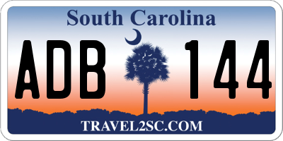 SC license plate ADB144