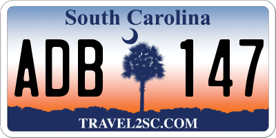 SC license plate ADB147