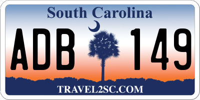SC license plate ADB149