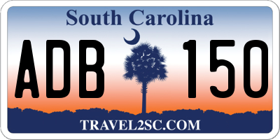 SC license plate ADB150