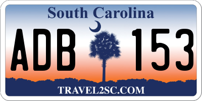 SC license plate ADB153